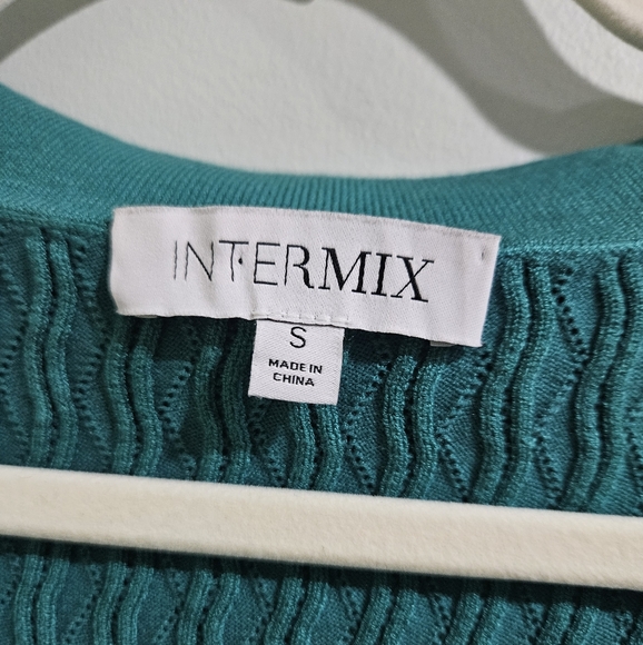 Intermix Pointelle Knit Polo Top - Picture 7 of 8